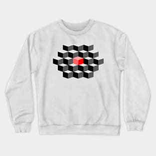 Red cube abstract - 'think differently' Crewneck Sweatshirt